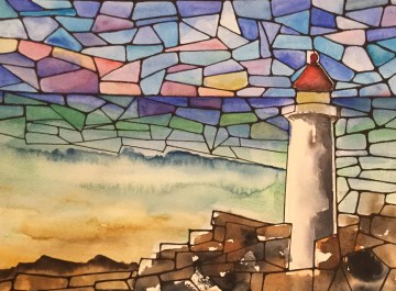 Watercolor painting of Lighthouse